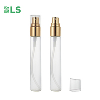 Flacon de parfum de luxe en verre transparent rond de 10 ml avec couvercle doré, atomiseur portable de voyage personnalisé OEM en gros pour échantillon de parfum