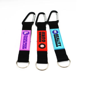 LLavero de poliéster con logotipo personalizado de alta calidad, cordón corto con gancho de Metal, venta al por mayor - Product Image 2