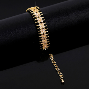 Bracciale Intrecciato Fatto a Mano con Zirconia Cubica Colorata, Gioiello in Stile Bohémien, Braccialetto Regolabile in Ottone per Donne - Product Image 2