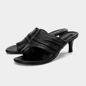 Za2025, novedad de verano, Sandalias de tacón de aguja altas para mujer, Tanga con punta de gamuza, Tanga sin cordones con espalda abierta, Tanga para exteriores para mujer - Product Image 6