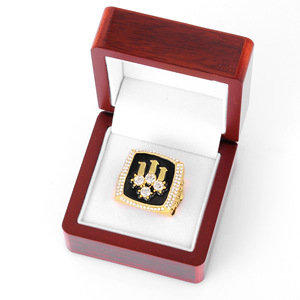 Bague unisexe plaquée or, incrustée de cristaux et de strass, collection <span class=keywords><strong>Chicago</strong></span> 1996 pour le championnat, style classique, alliage - Product Image 5