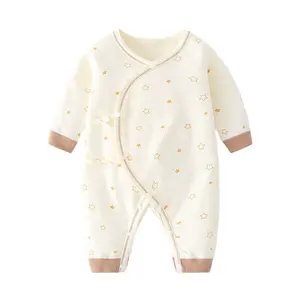 Pure Cotton Newborn Jumpsuit Boneless Baby Romper For Spring And Autumn Male And Female Baby Underwear For Climbing