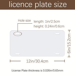 Placas de Matrícula Personalizadas para la Parte Delantera del Automóvil, 12''X 6''X 0.025'', Aluminio para Sublimación, Impresión en Blanco, Placas de Matrícula Personalizadas - Product Image 4