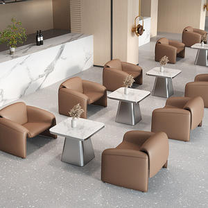 Conjunto de Sillas de Espera, Sofá Moderno Cuadrado con Mesa para Recepción de Oficina, Salón de Belleza, Muebles de Asientos Cómodos - Product Image 4