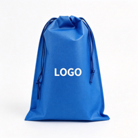 Pochette anti-poussière en PP non tissé multi-tailles avec cordon de serrage, logo personnalisé imprimé, sac réutilisable pour le rangement de sacs à main, chaussures et bottes