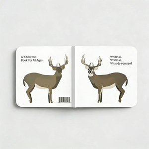 Libro de cartón sobre ciervos de cola blanca para niños de 3 a 6 años, libro ilustrado sobre animales para aprendizaje temprano, páginas de cartón - Product Image 3