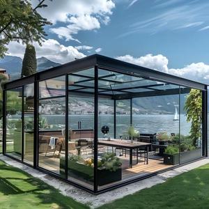 ห้องสวนแบบตั้งอิสระ ห้องอาบแดดกระจกนิรภัย ห้องกระจกกันน้ำกลางแจ้ง ห้องกระจกอะลูมิเนียมพร้อมวิว 360 องศา - Product Image 1