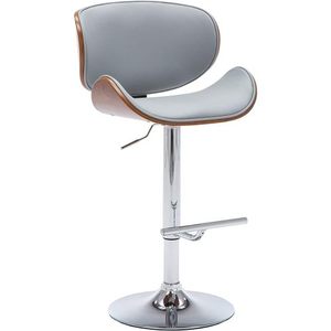 Modern Contemporary Swivel Velvet Lift <b>Adjustable</b> Height Lightweight <b>Bar</b> <b>Stool</b> Curved Seat Back (Gray) for Dining/Living Room - Product Image 2