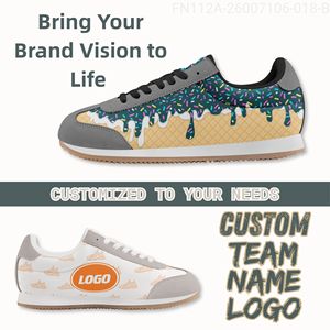 Custom Men's Casual Graphic Sneakers with <strong>Ice</strong> <strong>Cream</strong> Print, Men's Casual Walking <strong>Shoes</strong> for Retail Brands | FN112A-26007106-018 - Product Image 2