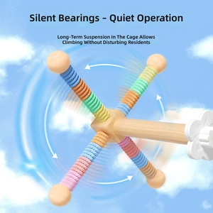PAIPET - Juguete Interactivo para Pájaros con Tablero de Madera Natural, <span class=keywords><strong>Gimnasio</strong></span> para Loros con Escalera para Trepar y Columpios para Periquitos - Product Image 3
