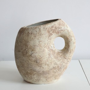 MSH Country <strong>Cottage</strong> Style Stoneware <strong>Pottery</strong> Aged Ceramic Flower Vase for Living Room - Product Image 3