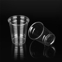 Logo Personnalisé jetable En Plastique Transparent Smoothie Verre 16 oz Gobelets En Plastique Avec Couvercles Pour La Vente En Gros