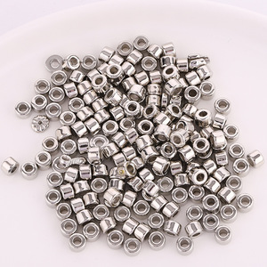 Cylindrical Spacer Beads Gold Silver Rose Gold Plated Plastic Resin DIY Jewelry Making Accessories For <b>Bracelets</b> Necklaces - Product Image 2