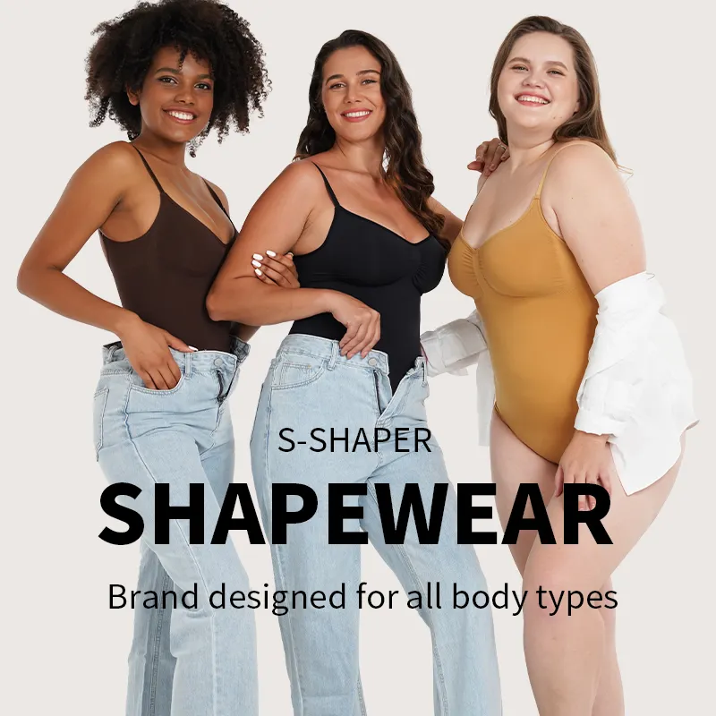 S-SHAPER kadınlar dikişsiz zayıflama karın kontrol Butt kaldırıcı Thongs Bodysuit tulum Shapewear