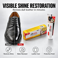 Hei Niu Crème à cirer les chaussures noire transparente visible en tube, contrôle des résidus, nettoyage facile, gestion pratique du stock