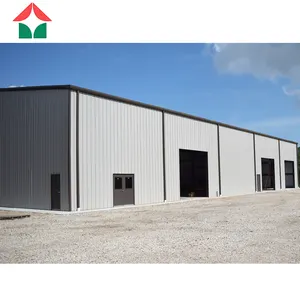 Long Lifespan Cheap Price Prefabricated Steel Structure Warehouse Workshop Using Glass Wool Sandwich Panel Wall And Roof.