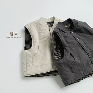 <span class=keywords><strong>Chaleco</strong></span> Reversible para Bebé, Nuevo Modelo 2025, Invierno, Nuevo Diseño a Cuadros para Niños y Niñas, <span class=keywords><strong>Chaleco</strong></span> Abrigado para Niños Pequeños, Estilo Coreano, Prendas Superiores para Niños - Product Image 1