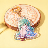 Porte-clés pendentif en gros, en acrylique transparent personnalisé avec paillettes époxy, breloques en plastique transparent, accessoires