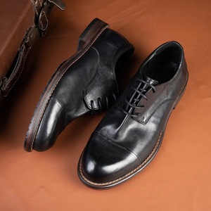 Chaussures habillées en cuir lavable, style vintage vieilli, pour affaires, mariage ou occasions formelles - Product Image 3