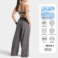 Ensemble de yoga 2 pièces léopard en polyester/coton ultra-extensible, sans coutures, pour le yoga transfrontalier, avec soutien-gorge rehausseur de fessiers et leggings ajustés
