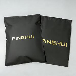 Custom Frosted Black Reusable Zipper <b>Bags</b> For Clothing Shipping Packaging Resealable Poly <b>Bags</b> With Printed Logo - Product Image 4