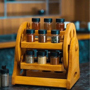 Porta Spezie Decorativo in Legno Fatto a Mano, Stile <span class=keywords><strong>Nautico</strong></span>, Autoportante per Cucina Rustica, Regalo di Natale Ecologico, Lucidato - Product Image 5