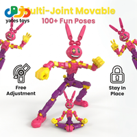 Figurine d'action à assembler en gros, inspirée du Cirque Numérique Incroyable, avec articulations mobiles et carte de collection