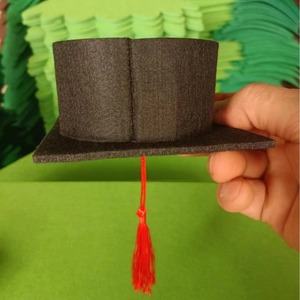 Mini Cappello da Dottore in Feltro per Bambini, Decorazione per Feste di Laurea, Bottiglie di Vino, Fiori, Torte, con Nappa - Product Image 4