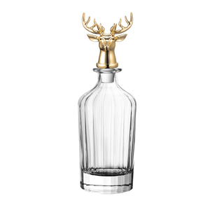 Carafe à <span class=keywords><strong>whisky</strong></span> en verre côtelé <span class=keywords><strong>de</strong></span> luxe sans plomb, faite à la main, 28 oz, <span class=keywords><strong>avec</strong></span> bouchon élégant en forme <span class=keywords><strong>de</strong></span> tête <span class=keywords><strong>de</strong></span> <span class=keywords><strong>cerf</strong></span> – Bouteille créative en forme <span class=keywords><strong>de</strong></span> tête <span class=keywords><strong>de</strong></span> <span class=keywords><strong>cerf</strong></span> pour vin et spiritueux - Product Image 5