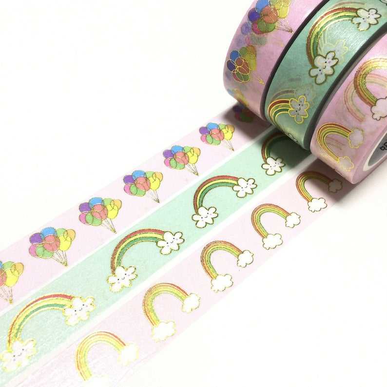 Impression personnalisée feuille d'or papier washi bande