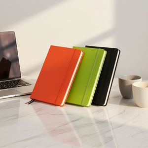 Carnet personnalisable en cuir PU A5 avec couverture rigide, logo imprimé promotionnel, reliure et sangle élastique pour étudiants - Product Image 2