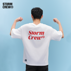 تي شيرت قطني من STORMCREW للربيع والصيف بنمط زهور صلبة فضفاض برقبة دائرية للرجال والنساء قماش جيرسي - Product Image 5