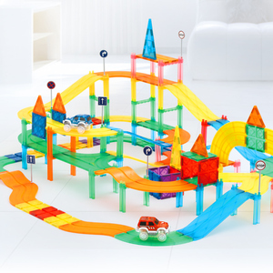 Ensemble <span class=keywords><strong>de</strong></span> 100 blocs <span class=keywords><strong>de</strong></span> <span class=keywords><strong>construction</strong></span> magnétiques flexibles pour circuit <span class=keywords><strong>de</strong></span> course automobile, éducatif pour la <span class=keywords><strong>maternelle</strong></span>, <span class=keywords><strong>construction</strong></span> 3D, inspirant - Product Image 4