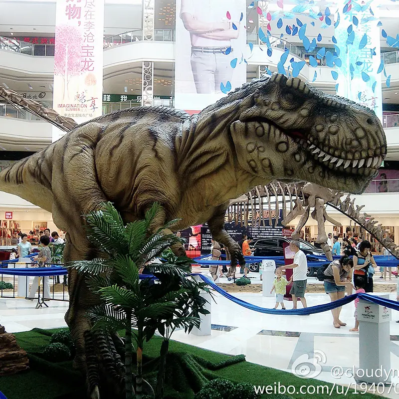 Model dinosaurus animatronik pneumatik yang dapat disesuaikan dengan gerakan realistis dan fungsi mengaum