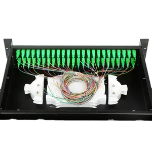 Pull-out ODF FC/SC/LC/ST fiber optic cable terminal box is fully equipped with 12/ 24/ 48/96/144 cores with pigtails