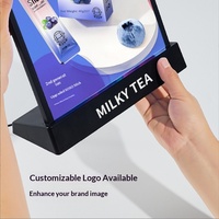 Boîte lumineuse LED en acrylique en forme de L pour menu, affichage A4, luminosité réglable, pour comptoir A3, liste de prix, éclairage pour salons de thé