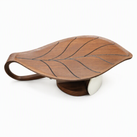 Table basse extensible écologique en bois massif avec veines noires, bord surélevé, piétement et incrustation crème – Mobilier moderne pour la maison