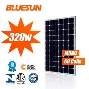 BLUESUN 광전지 단결정 48v 태양 전지 패널 300w 310w 320w 60 셀 블루와 블랙 셀 pv 패널