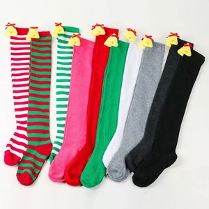 Christmas <b>Thigh</b> High <b>Socks</b> for Women Striped Over the Knee Stockings with Bell Details Festive Holiday Long <b>Socks</b> Cosplay - Product Image 2