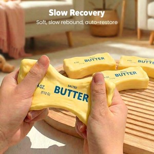 Juguete Interactivo JITENG para Fiestas, Bloque de Mantequilla Realista para Apretar, Juguete de Comida para Bromas y Tragiques, Juguete Blandito - Product Image 3