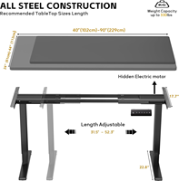 OEM/ODM Pieds de table extensibles à double moteur réglable en hauteur électrique Cadre de bureau convertible moderne pour bureau d'ordinateur