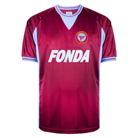 Maßgefertigte Fußballuniform Herren Fußballtrikot OEM Wärmeübertragung Umweltfreundlicher DLP-Druck Atmungsaktive Team-Sportbekleidung Villa 1984