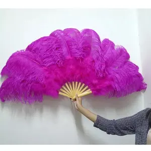 Wholesale Decorative Customized Multi-color Dancing Feather artificial craft big fluffy feather fan bridal feather fan