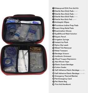 PET <strong>Cat</strong> &amp; Dog Travel First Aid Kit Home <strong>Outdoor</strong> Hiking Car Emergency Card Kit EVA Waterproof With Tick Remover Slip Leash - Product Image 3