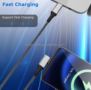 Cable de Datos con Conector Tipo-C Doble de Carga Rápida de 60w 100W, Trenzado de Nailon, para Apple y Huawei, USB, Cobre Puro y Aleación de Aluminio - Product Image 5