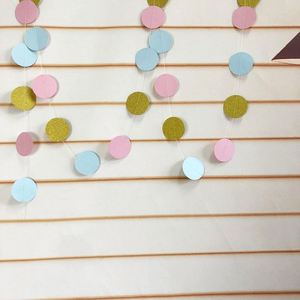 2m Long Paper Gold Glitter Dot Hanging Decoration for Kids Party Wedding Birthday - Product Image 3
