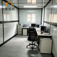 Conteneur de bureau modulaire préfabriqué à toit plat à montage rapide, maison pliable moderne de luxe de 20 pieds, connectable