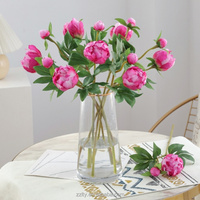 ZZLTY Vente en gros de pivoines artificielles écologiques Art Déco, une fleur, un bouton, pour mariage, décoration de la maison, photographie