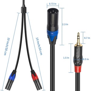 <span class=keywords><strong>Cable</strong></span> de audio Xput 3,5 MM 3,5 MM TRS Jack estéreo macho <span class=keywords><strong>a</strong></span> Dual 2 <span class=keywords><strong>XLR</strong></span> macho estéreo Y-Splitter <span class=keywords><strong>Cable</strong></span> - Product Image 4