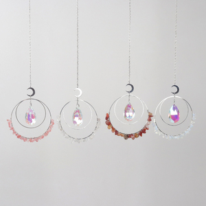 Attrape-soleil en pierre naturelle, améthyste, obsidienne, créateur d'arc-en-ciel prismatique, design Feng Shui, Halloween et Noël - Product Image 2